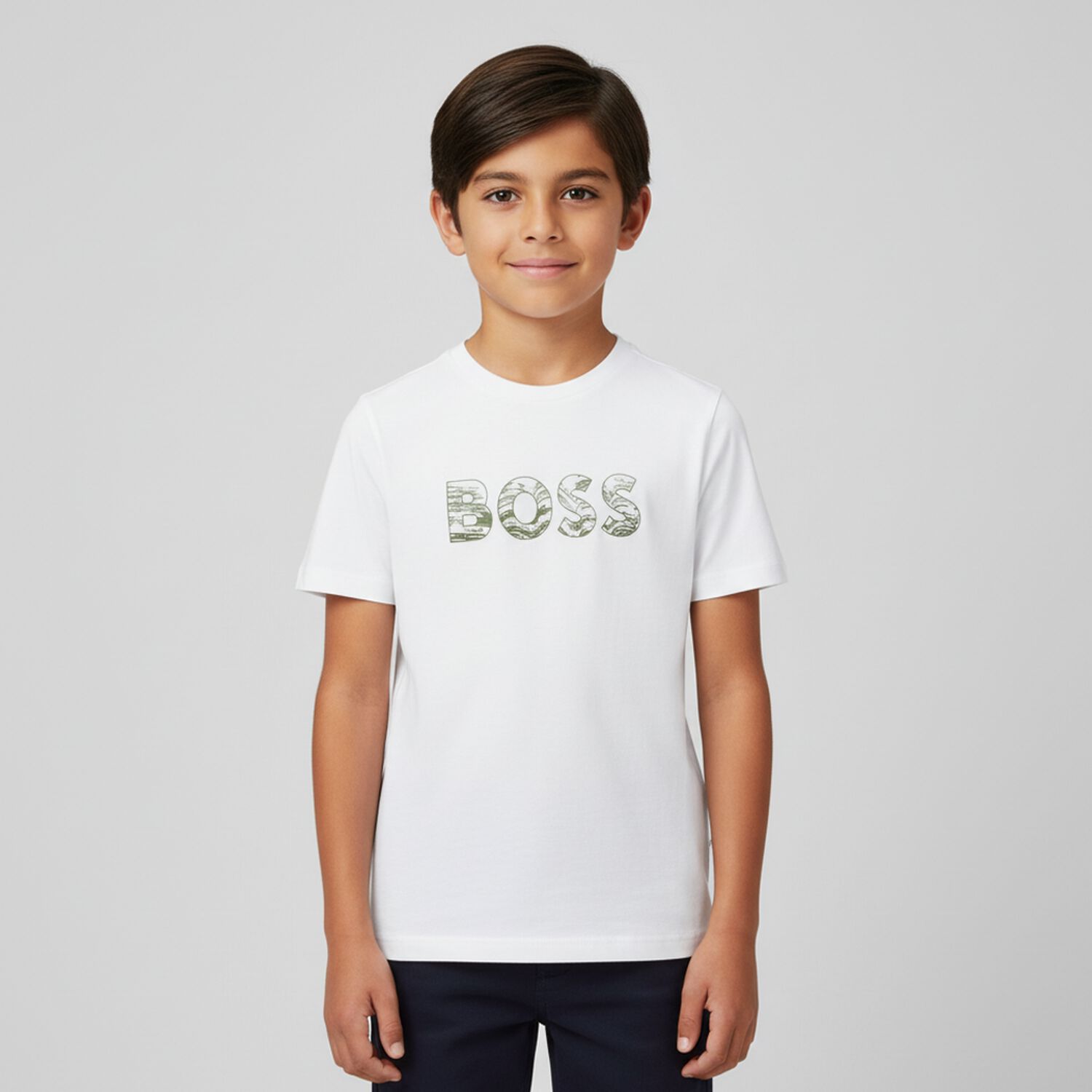 Boys White Logo T-Shirt, 2, hi-res