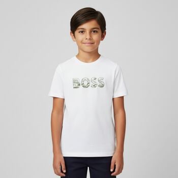Boys White Logo T-Shirt