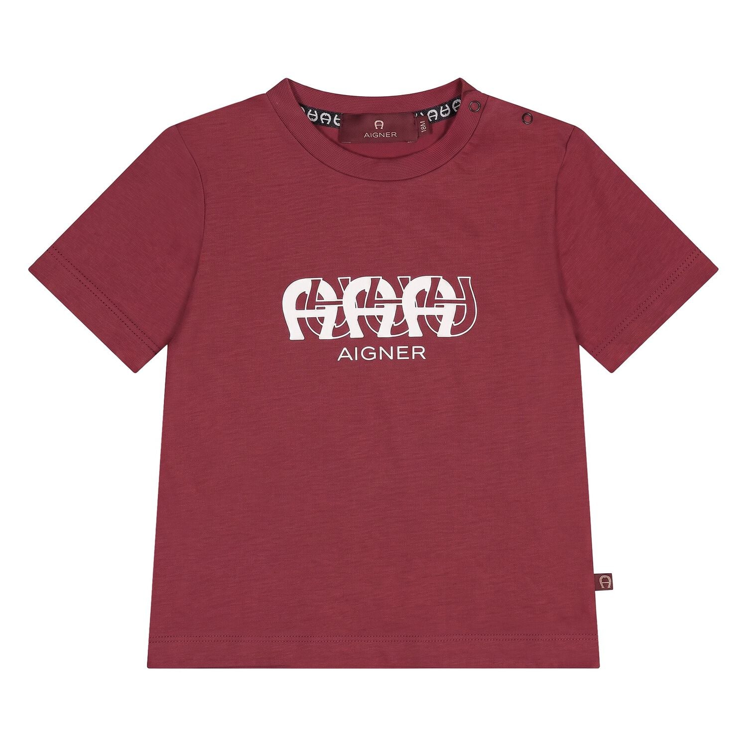 Younger Boys Burgundy Logo T-Shirt, 2, hi-res