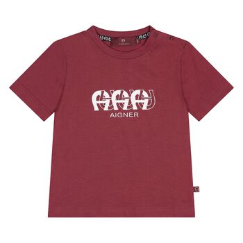Younger Boys Burgundy Logo T-Shirt