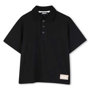Boys Black Logo Polo Shirt