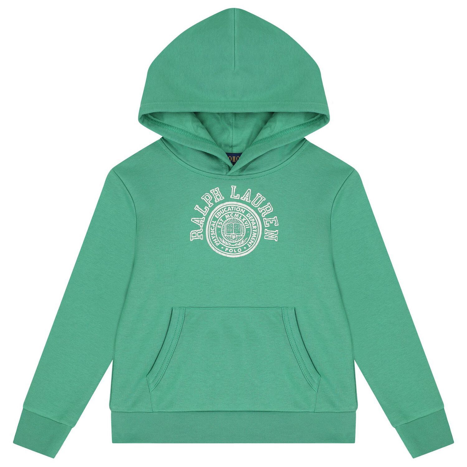 Boys Green Jersey Varsity Logo Hoodie, 1, hi-res