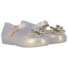 Younger Girls Ivory & Beige Butterfly Jelly Shoes, 2, hi-res