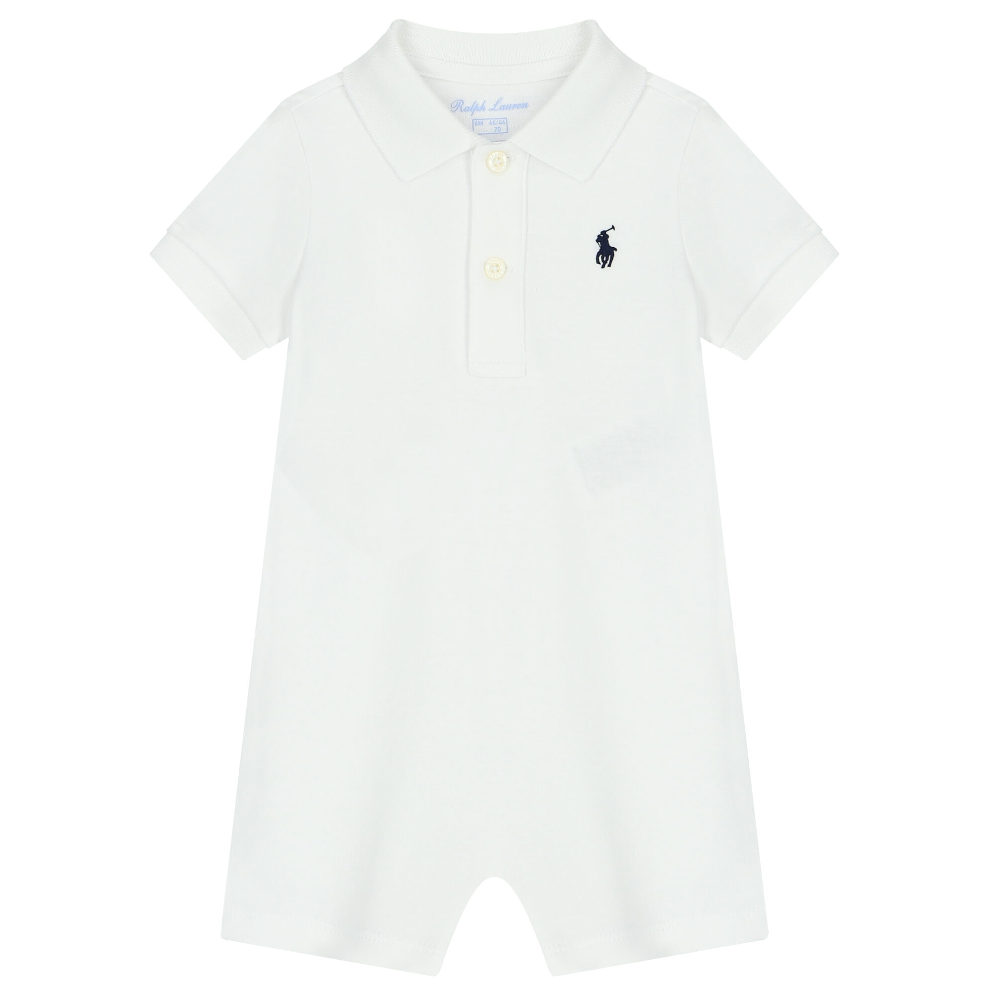 Ralph Lauren Baby Boys White Logo Polo Romper Junior Couture UK