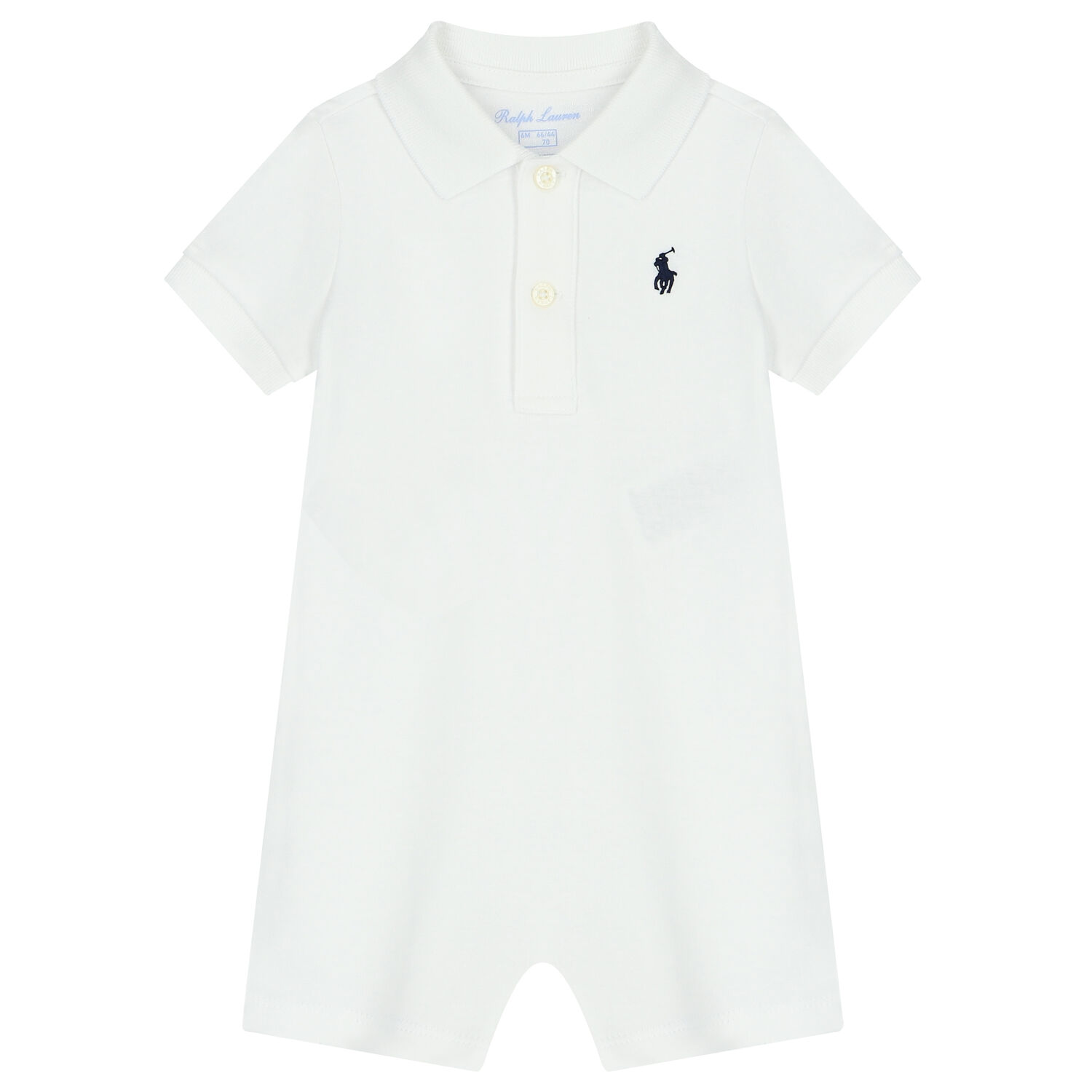 Baby Boys White Logo Polo Romper, 2, hi-res