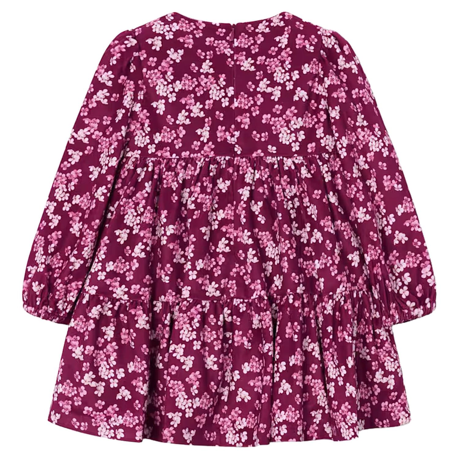 Girls Red Floral Dress, 2, hi-res