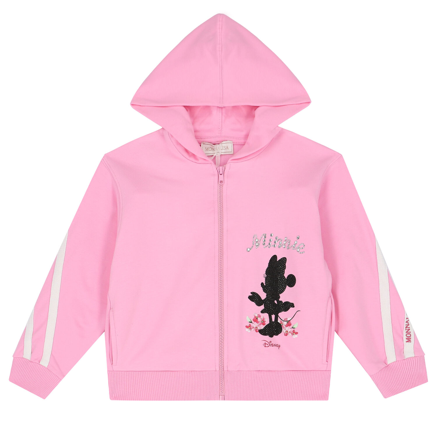 Girls Pink Disney Hooded Zip-Up Top, 1, hi-res image number null