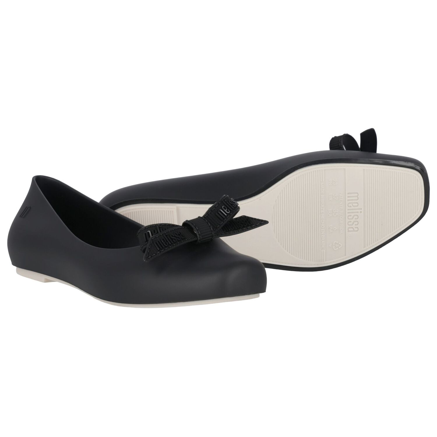 Girls Black Bow Logo Jelly Shoes, 1, hi-res image number null