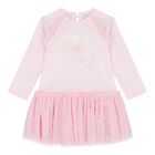 Younger Girls Pink Tulle Heart Dress, 1, hi-res