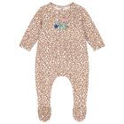 Baby Girls Beige Logo Babygrow, 1, hi-res