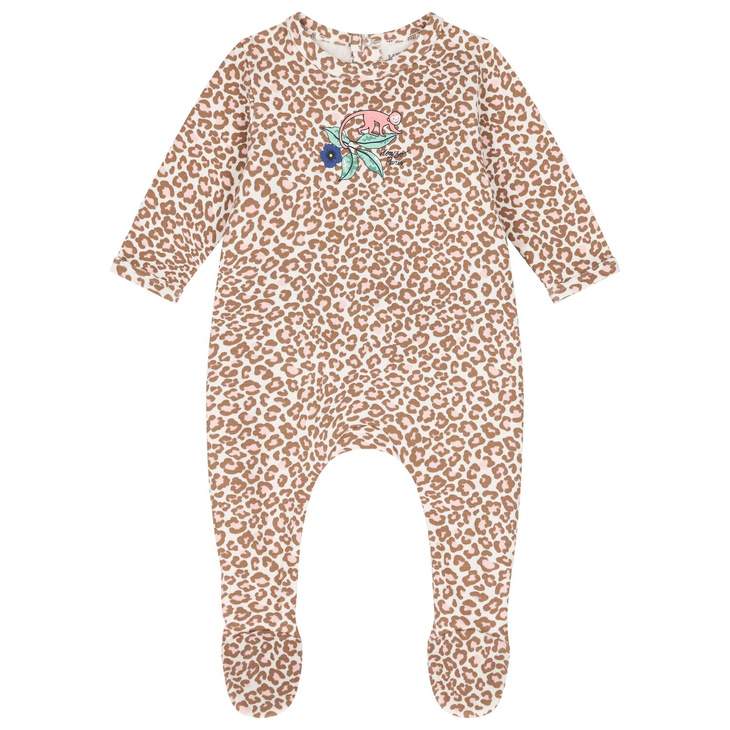Baby Girls Beige Logo Babygrow, 1, hi-res