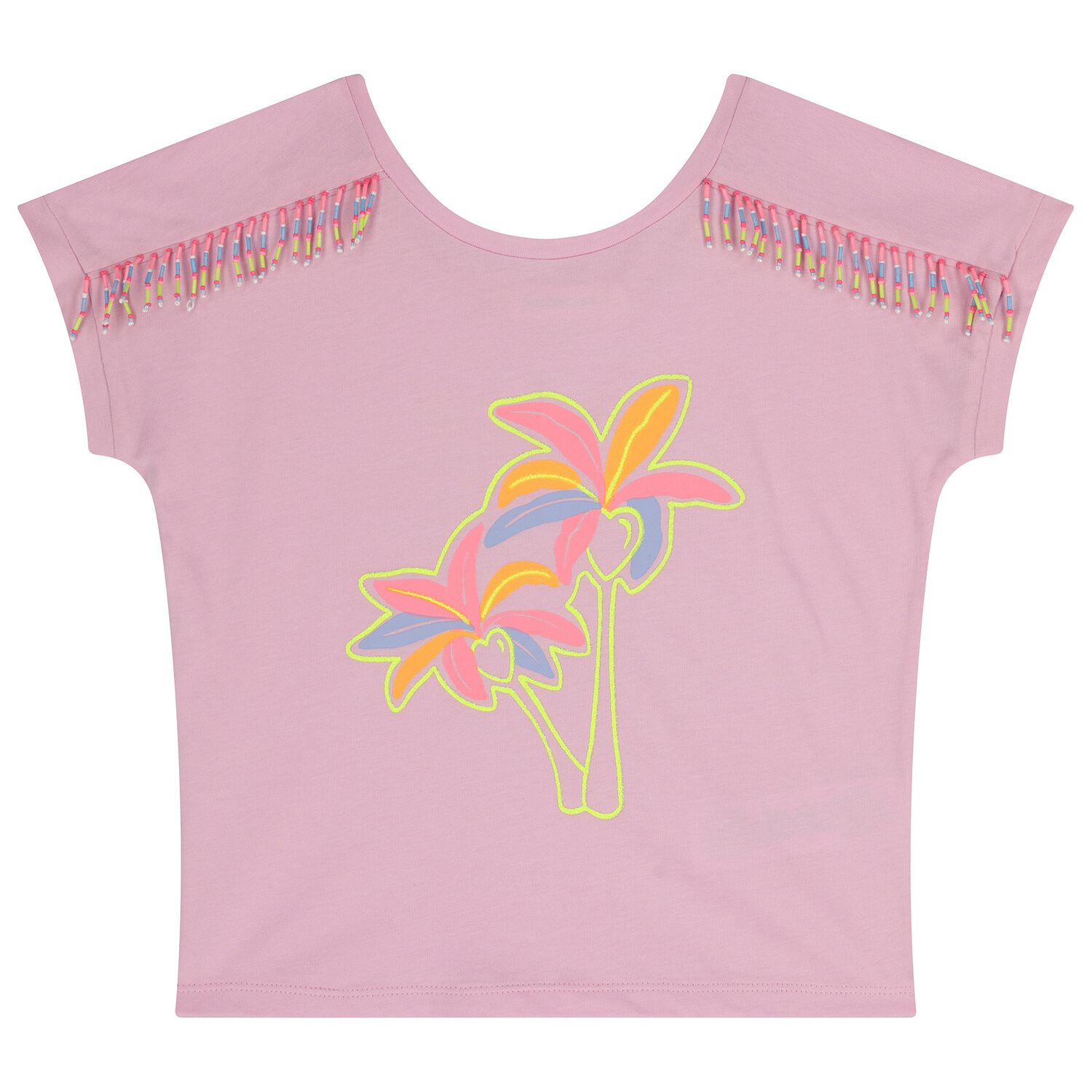 Girls Pink Palm Tree T-Shirt, 1, hi-res