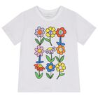 Girls White Flower T-Shirt, 1, hi-res