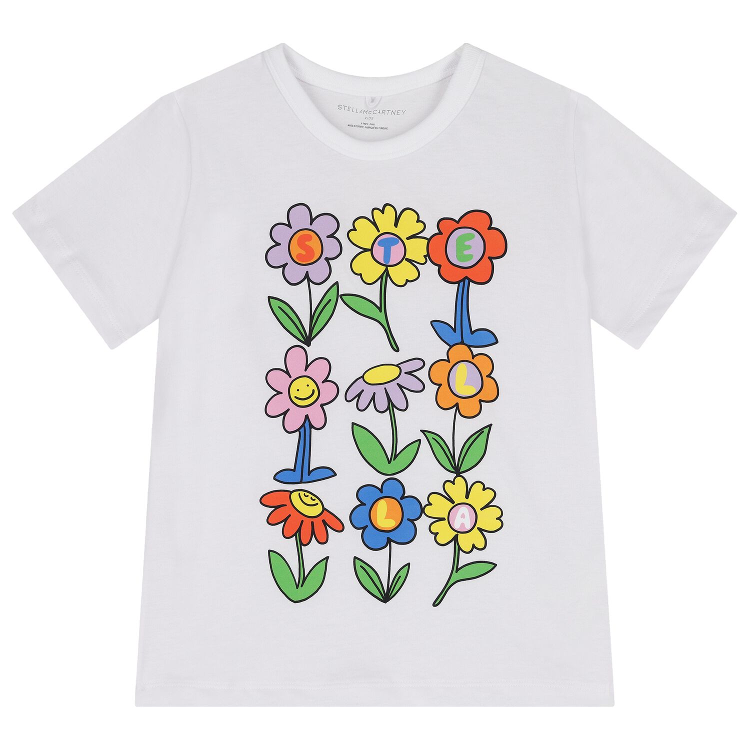 Girls White Flower T-Shirt, 1, hi-res