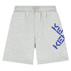 Boys Grey Logo Shorts, 1, hi-res