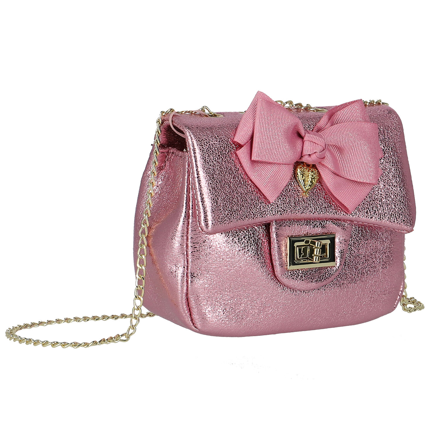 Girls Pink Bow Handbag, 6, hi-res image number null