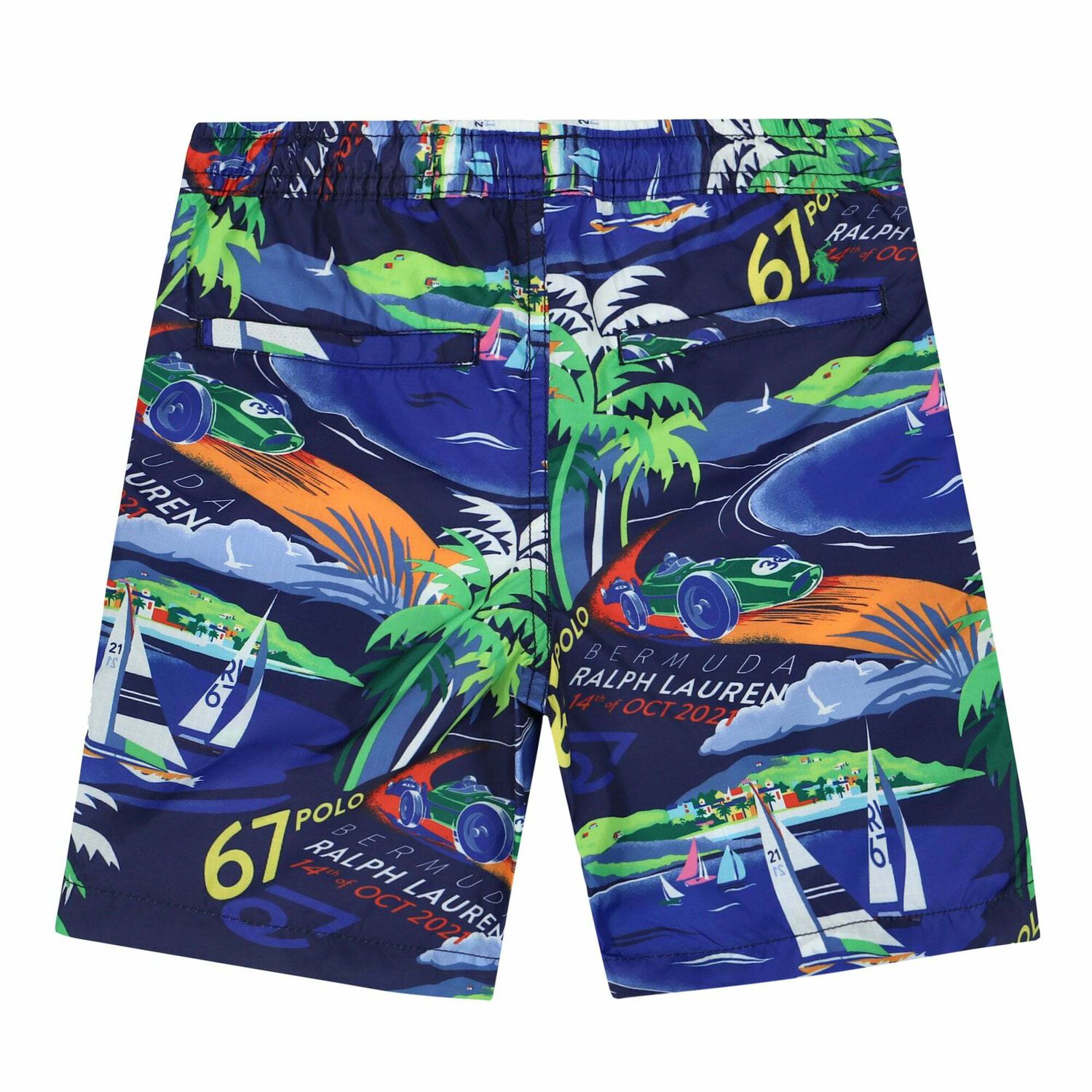 Boys Blue Swim Shorts, 1, hi-res