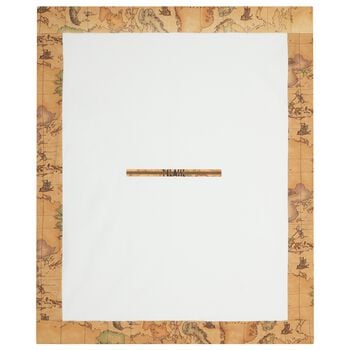 White & Beige Geo Map Baby Blanket