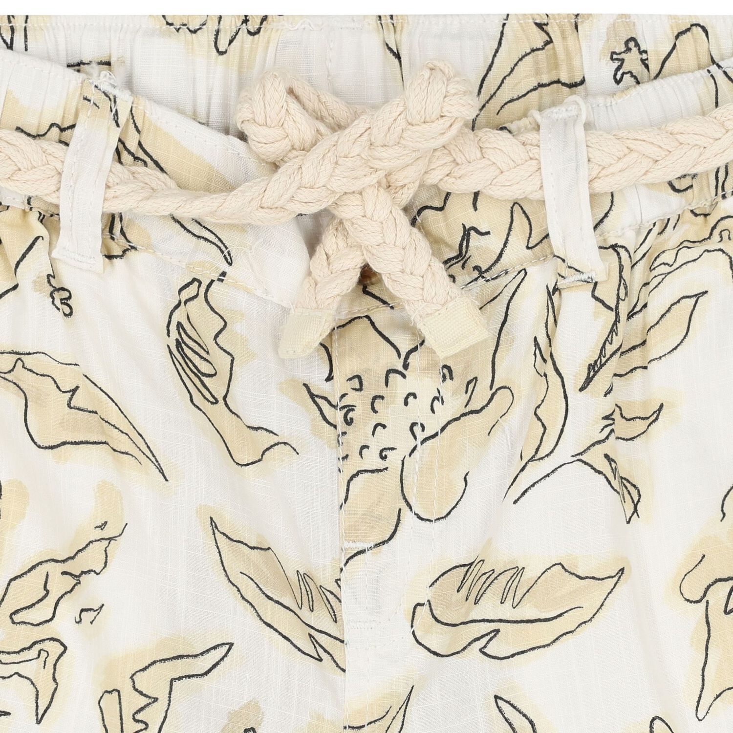 Boys Ivory & Beige Abstract Shorts, 1, hi-res image number null