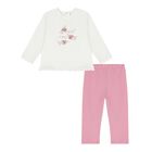 Baby Girls Ivory & Pink Puppy Leggings Set, 1, hi-res