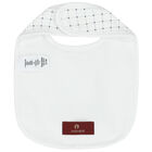 Baby Boys White Pima Cotton Logo Bib, 1, hi-res
