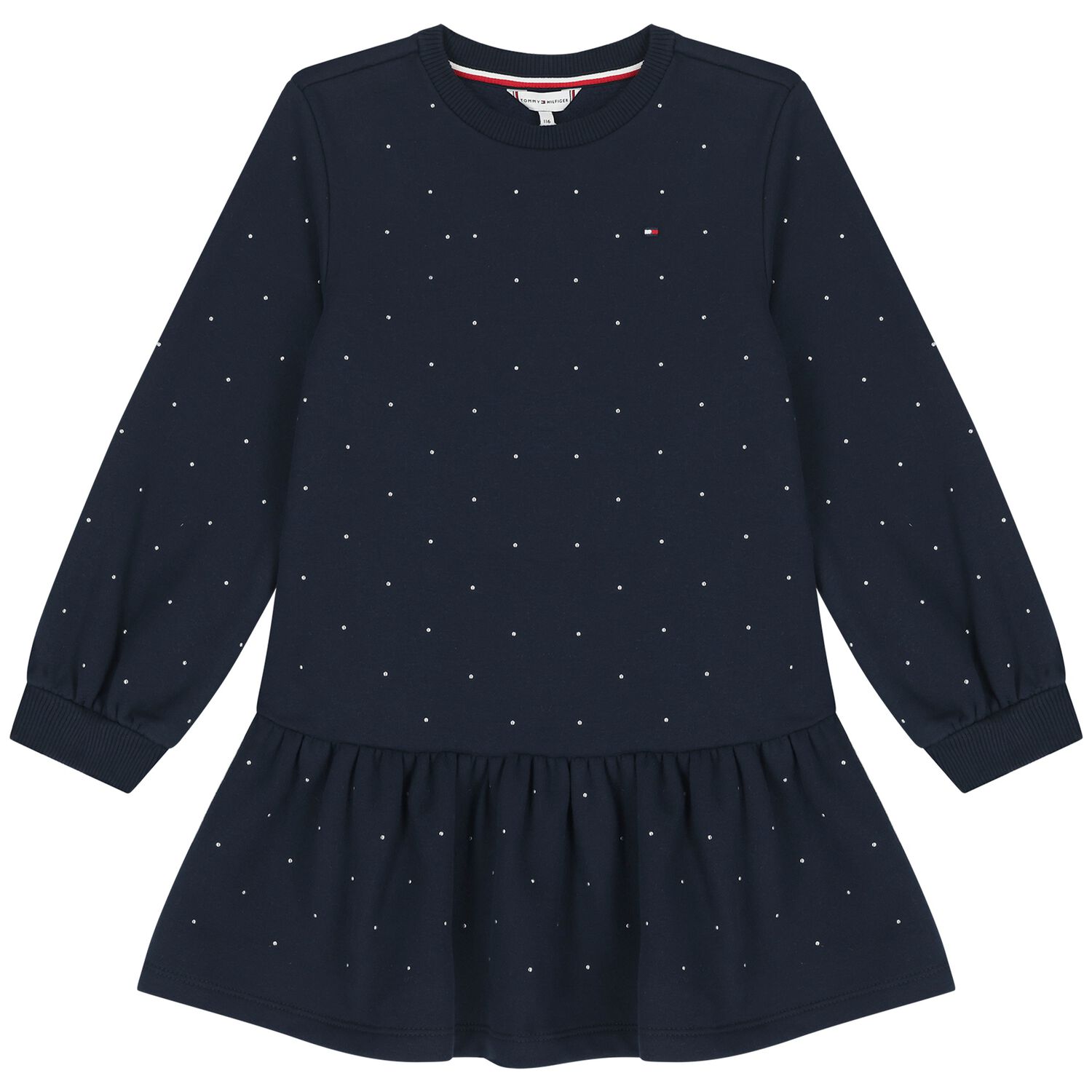 Girls Navy Blue Embellished Dress, 1, hi-res