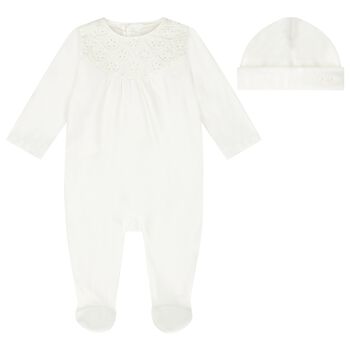 Baby Girls Ivory Logo Babygrow Gift Set