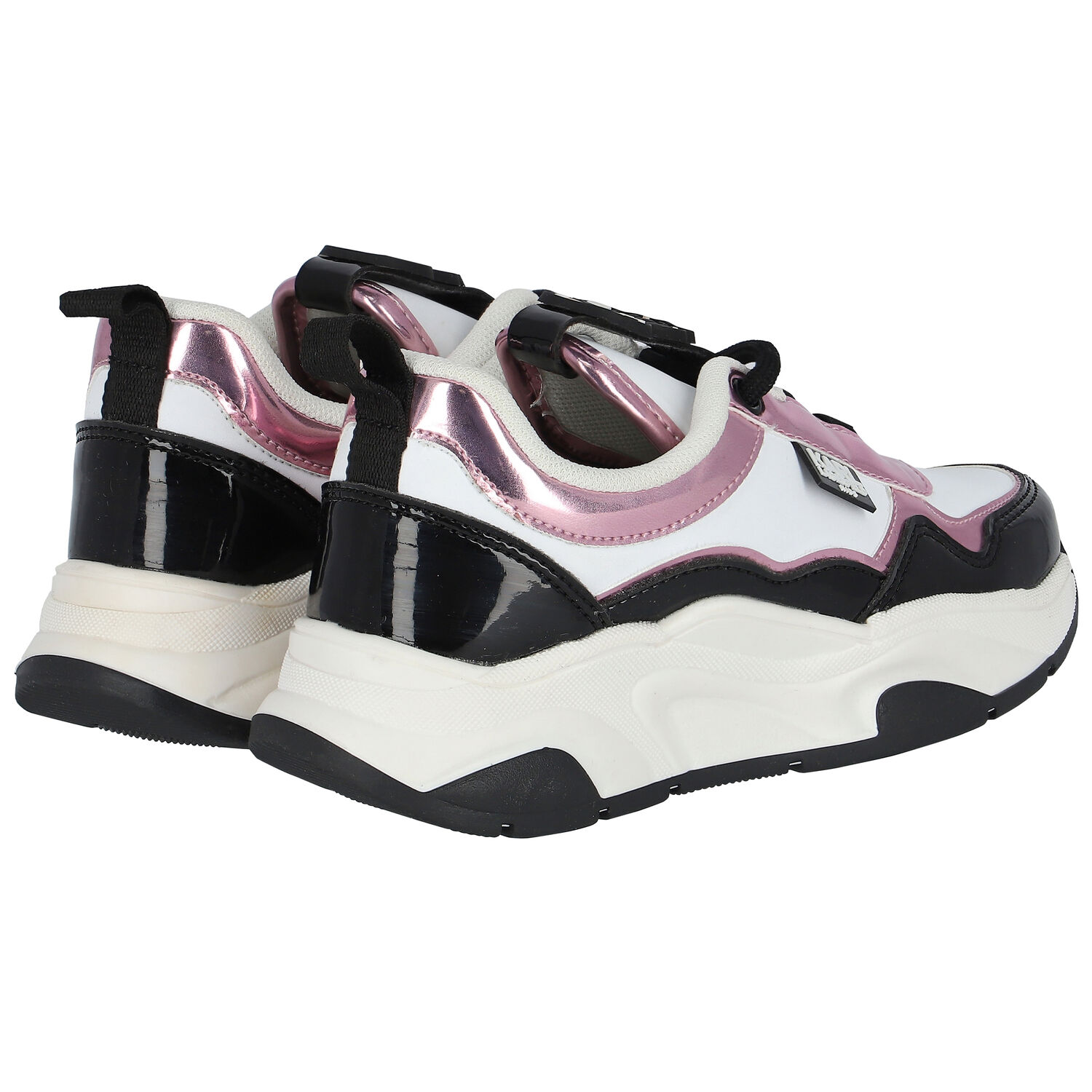 Girls White Logo Trainers, 1, hi-res