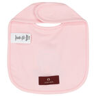 Baby Girls Pink & Gold Pima Cotton Logo Bib, 2, hi-res
