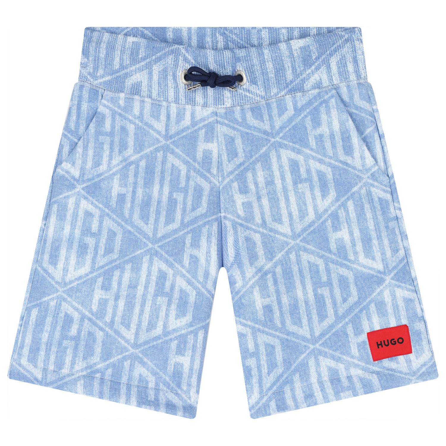 Boys Blue & White Logo Shorts, 1, hi-res image number null