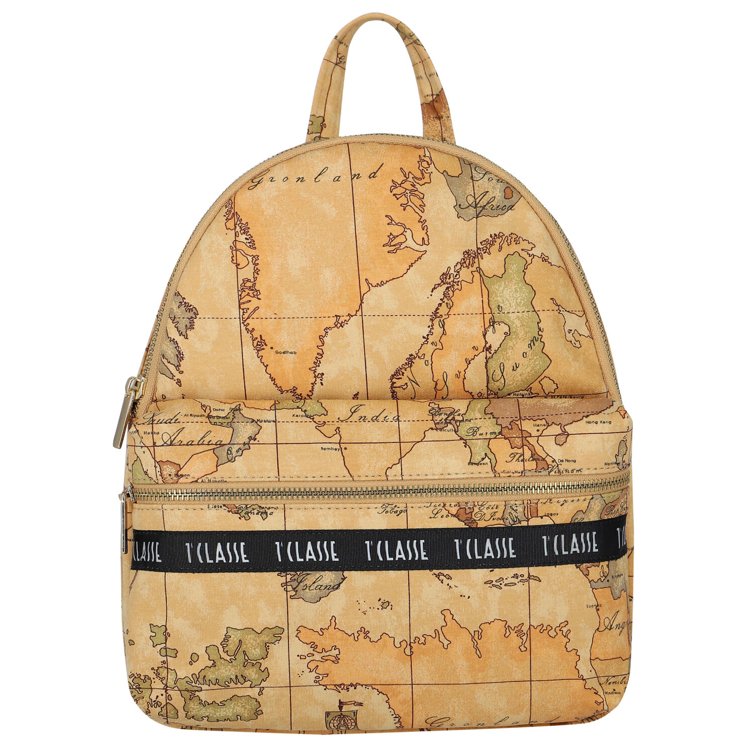 Beige Geo Map Backpack, 1, hi-res