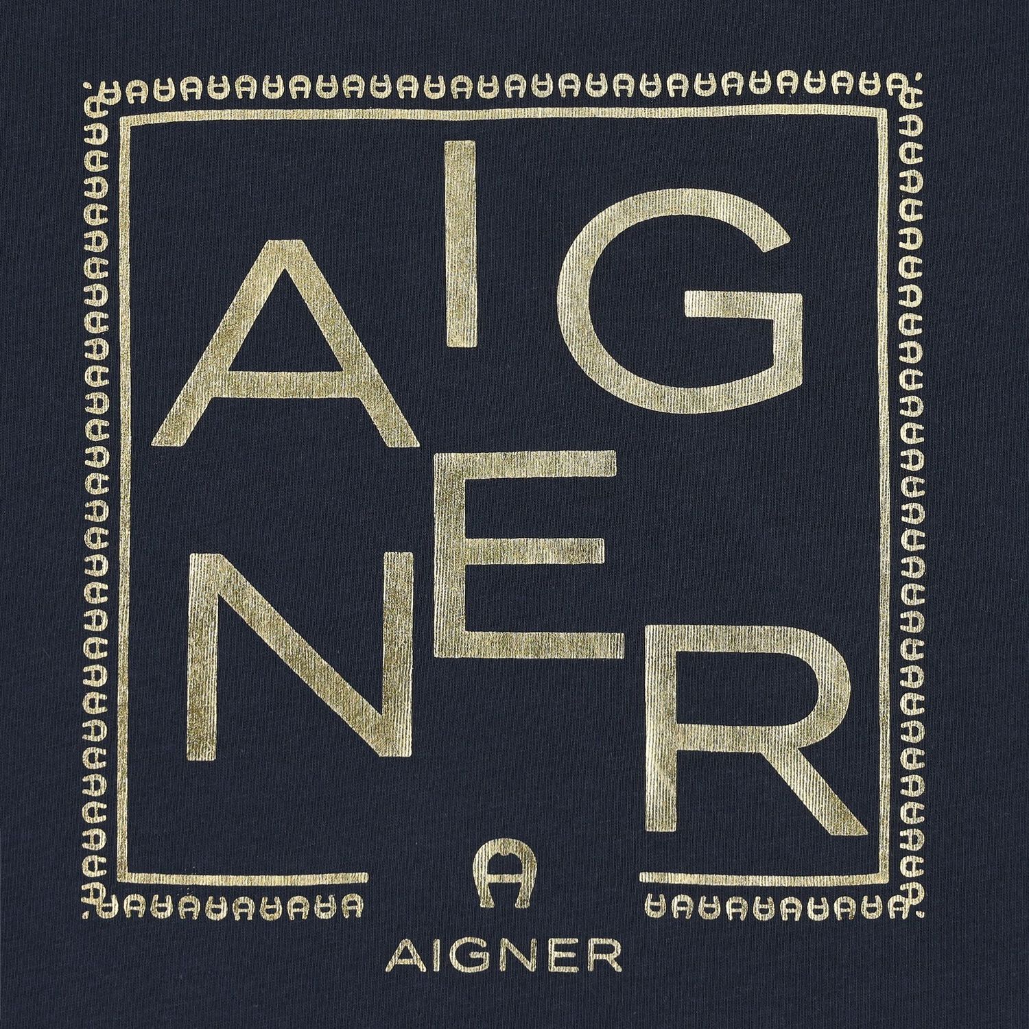 Boys Navy Blue & Gold Logo T-Shirt, 2, hi-res image number null