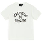 Boys White Logo T-Shirt, 1, hi-res