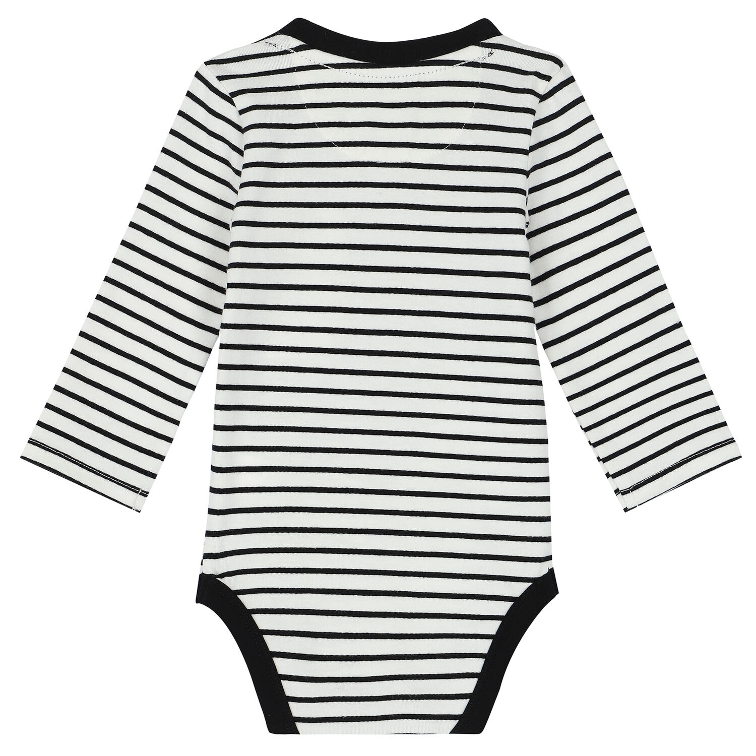 Baby Boys White & Navy Striped Bodysuit, 1, hi-res
