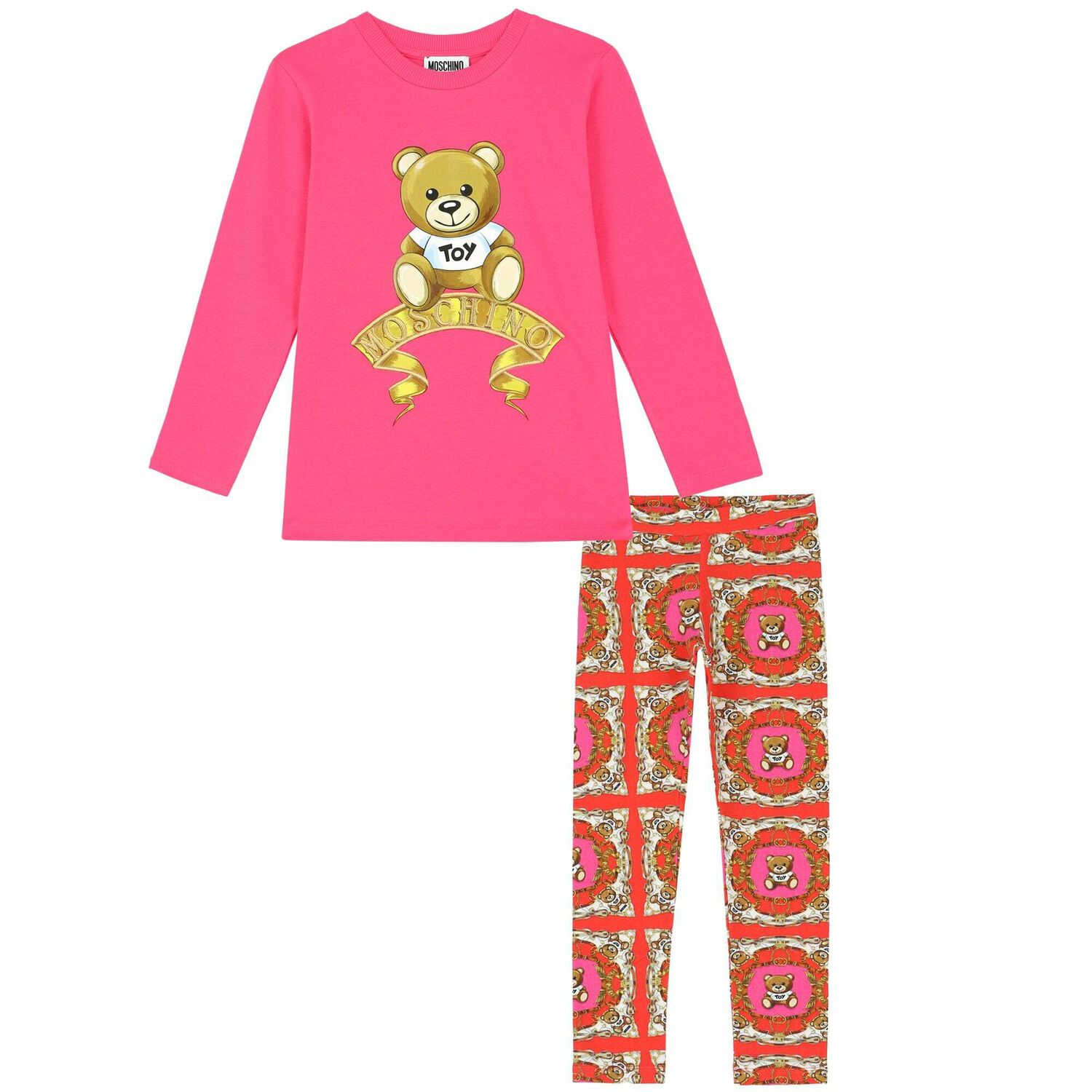 Girls Pink Logo Leggings Set, 1, hi-res image number null