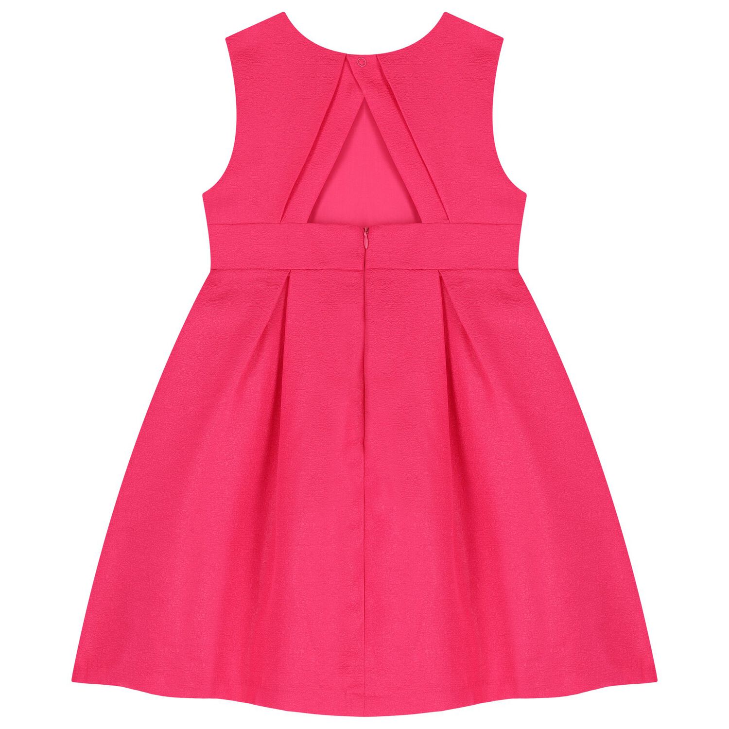 Girls Pink Satin Flower Dress, 1, hi-res