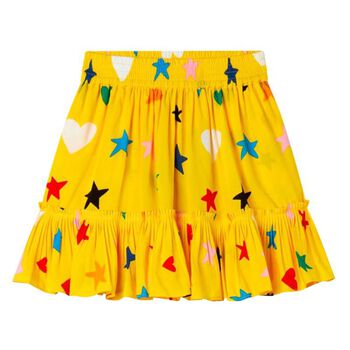 Girls Yellow Star Print Skirt