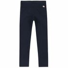 Boys Navy Blue Logo Chinos, 2, hi-res