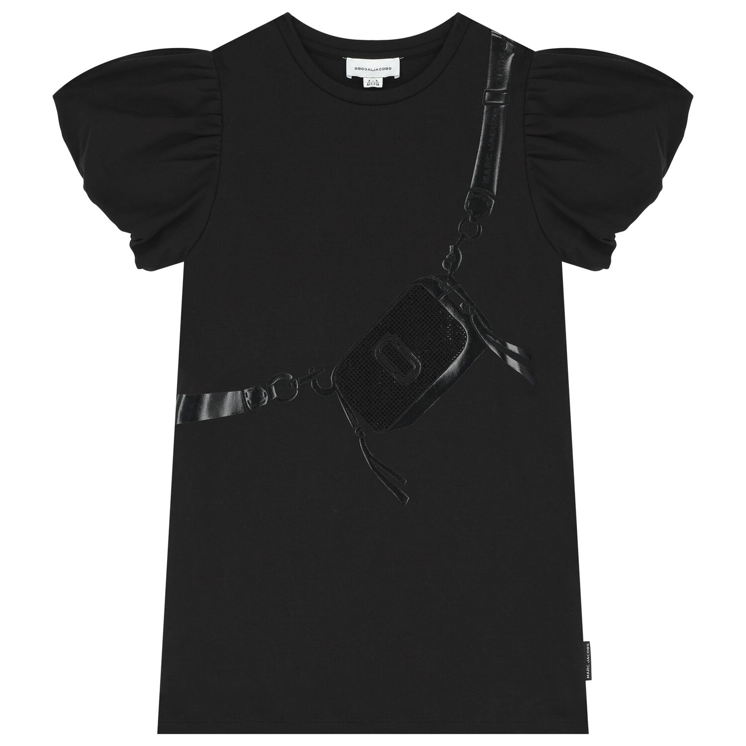 Girls Black Bag Logo Dress, 1, hi-res