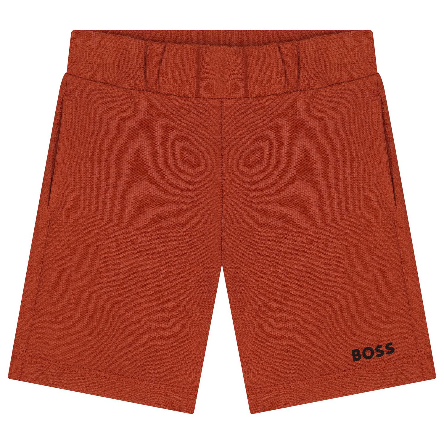 Younger Boys White & Rust Orange Shorts Set, 1, hi-res