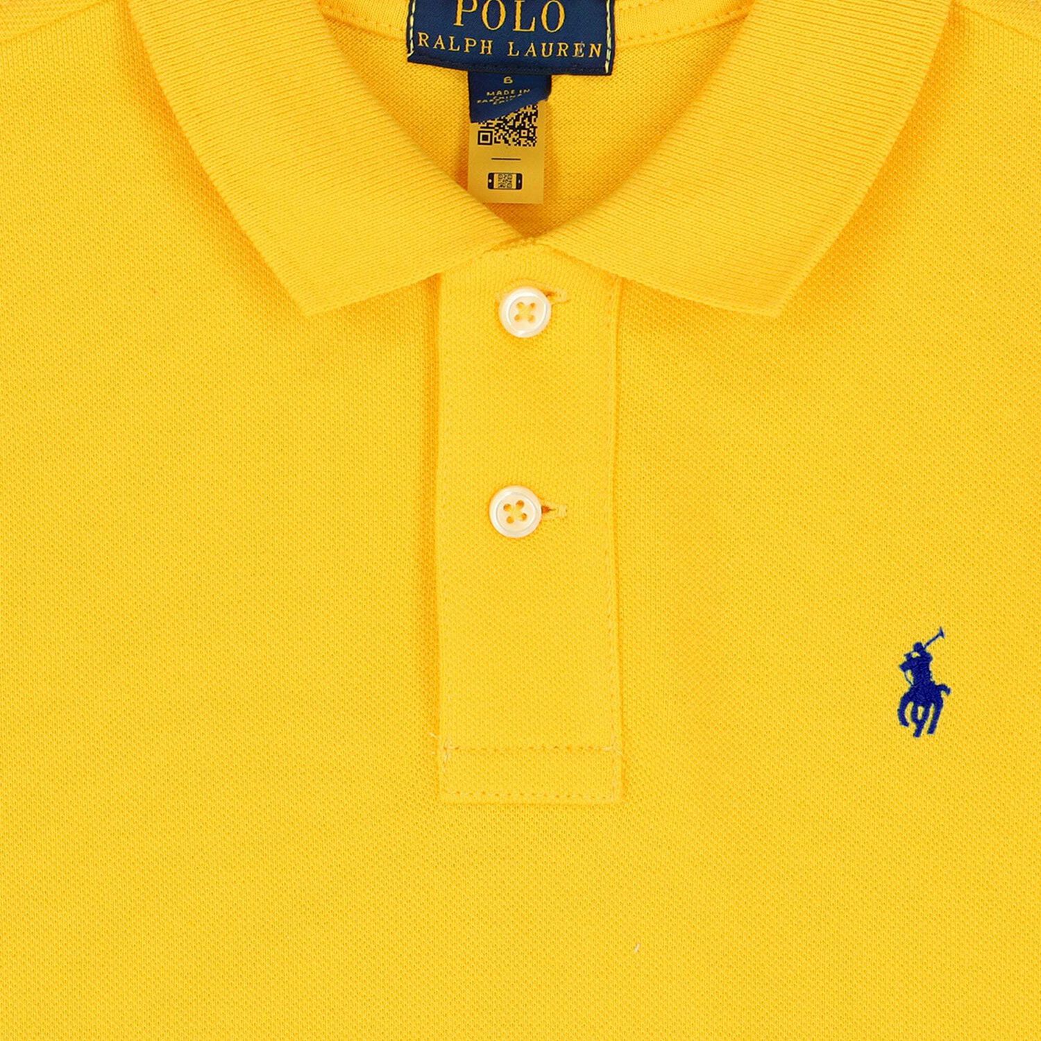 Boys Logo Yellow Polo Shirt, 1, hi-res