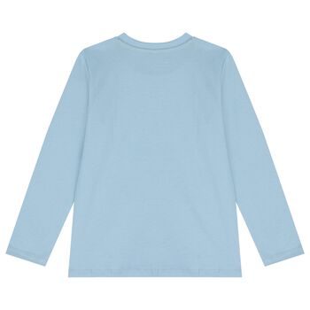 Boys Blue Teddy Bear Long Sleeve Top
