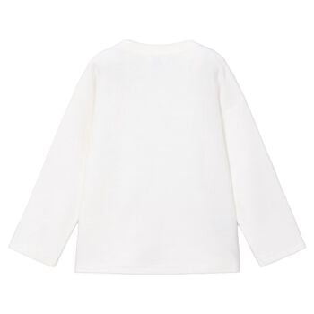 Boys White Dino Long Sleeve Top