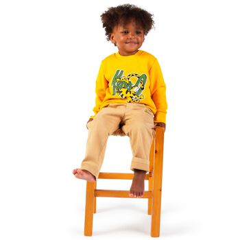 Younger Boys Beige Logo Trousers