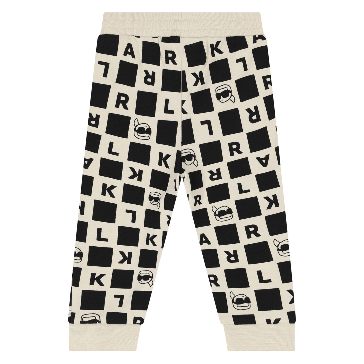 Younger Boys Beige & Black Logo Tracksuit, 1, hi-res