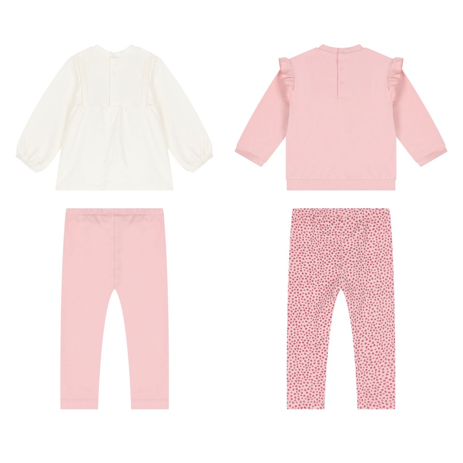 Baby Girls Ivory & Pink Legging Sets ( 2 Pack ), 1, hi-res image number null