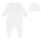 White Teddy Bear Logo Babygrow Gift Set, 3, hi-res