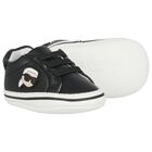 Baby Boys Black Ikonik Karl Pre Walker Shoes, 1, hi-res