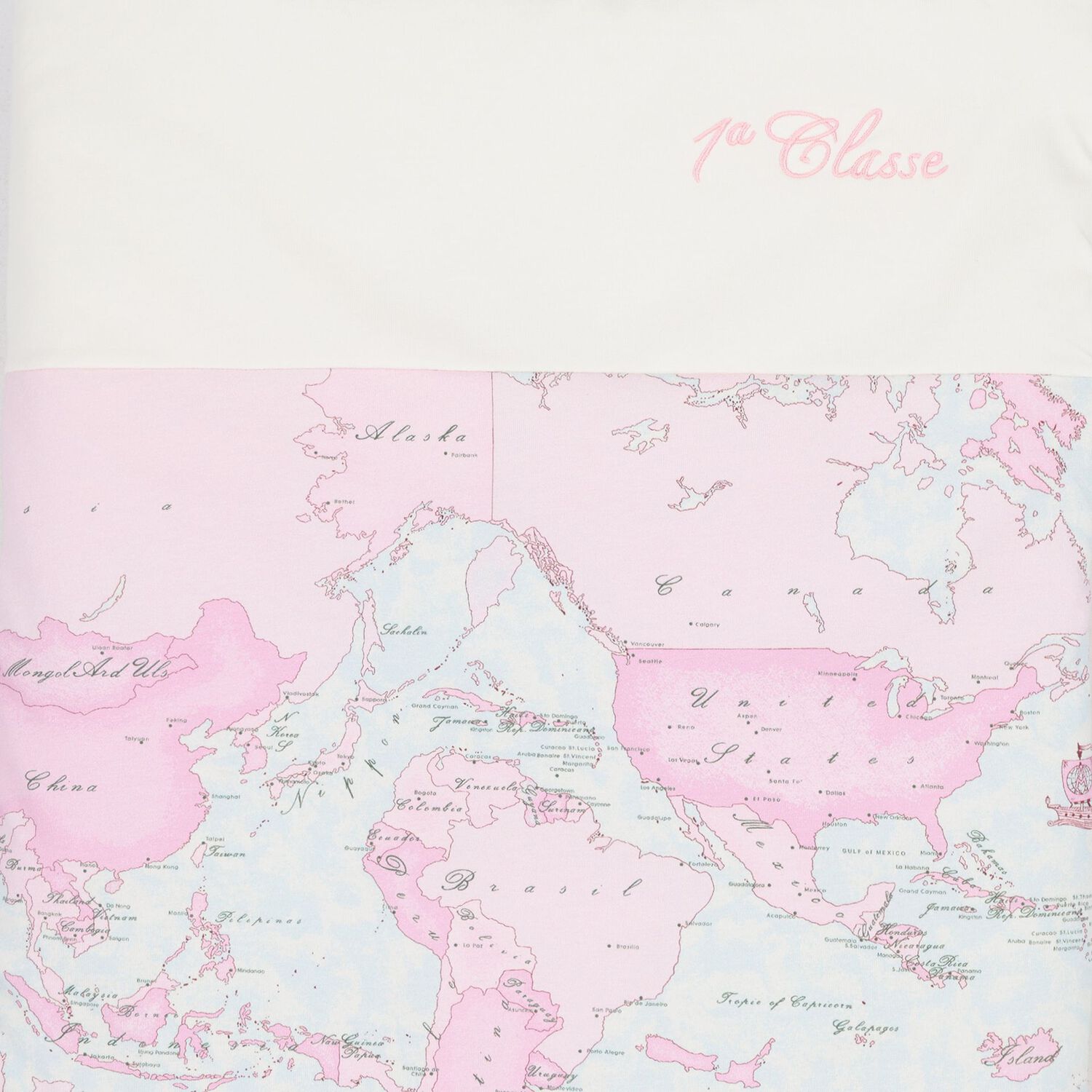 Baby Girls Ivory & Pink Geo Map Baby Nest, 2, hi-res