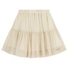 Girls Mini Me Ivory Logo Skirt, 1, hi-res